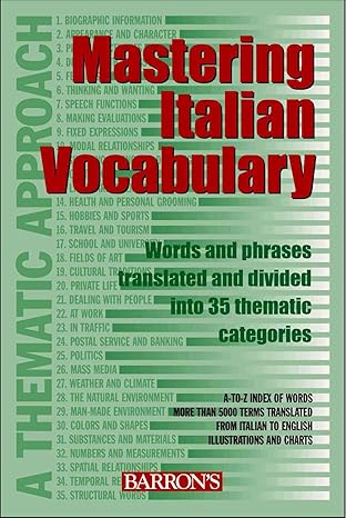 Mastering Italian Vocabulary: A Thematic Approach (Mastering Vocabulary Series) Paperback – January 1, 2001